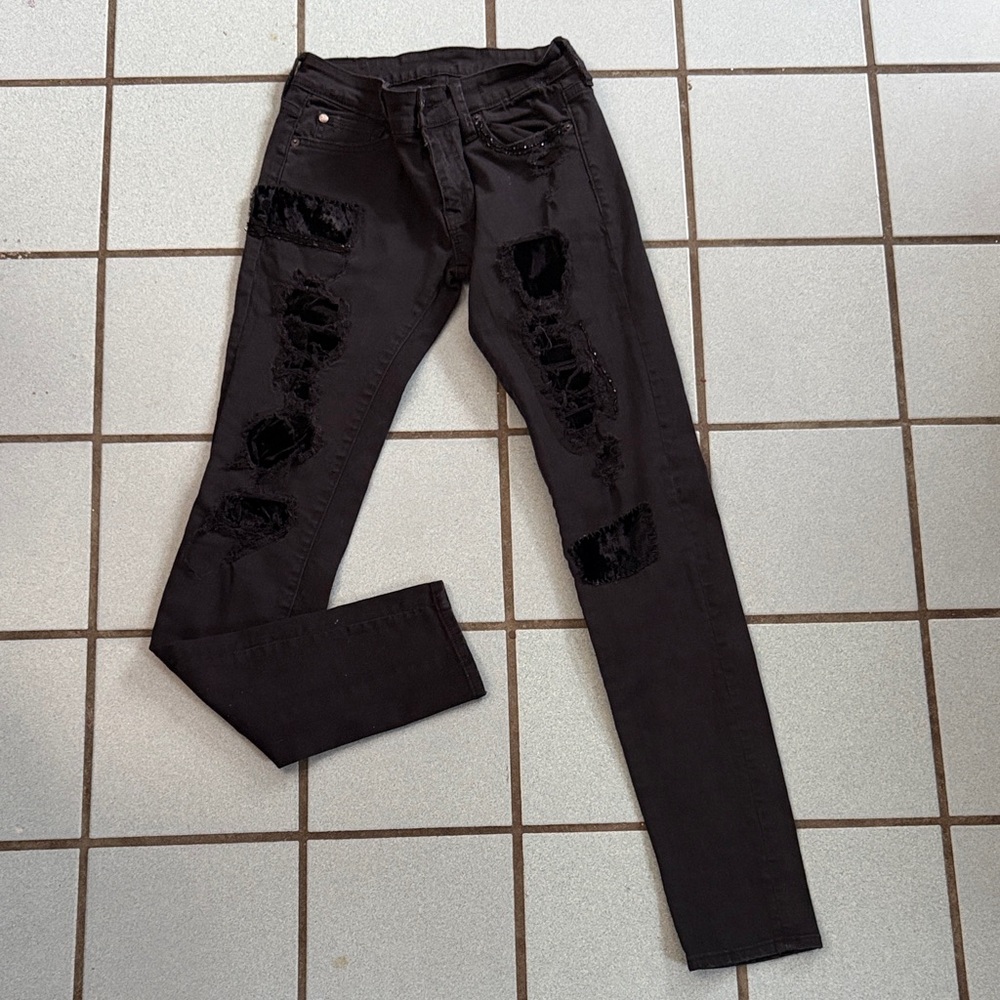 Denim & Supply Ralph Lauren Black Distressed Skinny Jeans